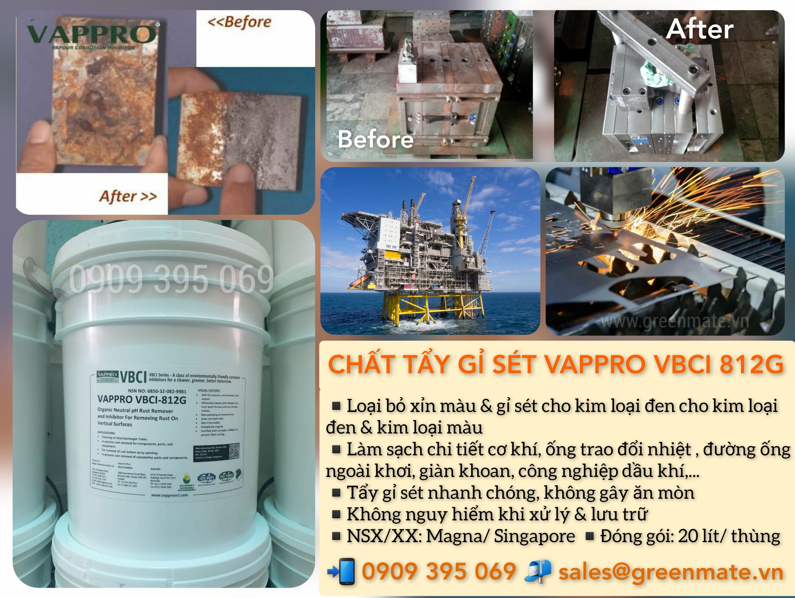 Chất tẩy gỉ sét Vappro VBCI-812G